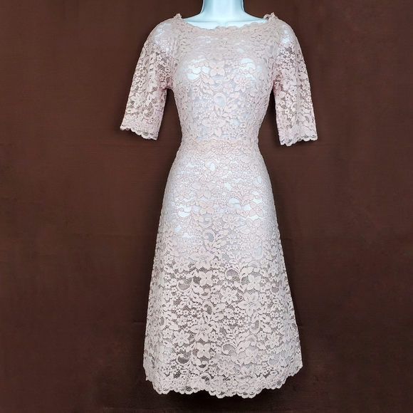 Rickie Freeman Teri Jon Blush Pink Lace 